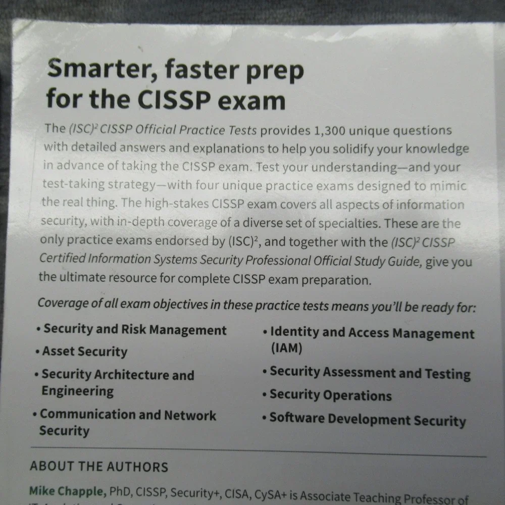 2 Books ISC CISSP Certification Exam Study Guide‎ Official Practice Tests